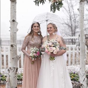 ASOS Tulle Sequin Bridesmaid Dress Muted Blush